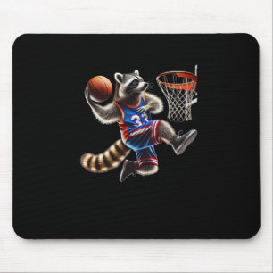 Alfombrilla De Ratón Arte de volcada de baloncesto de mapache - Ilustra