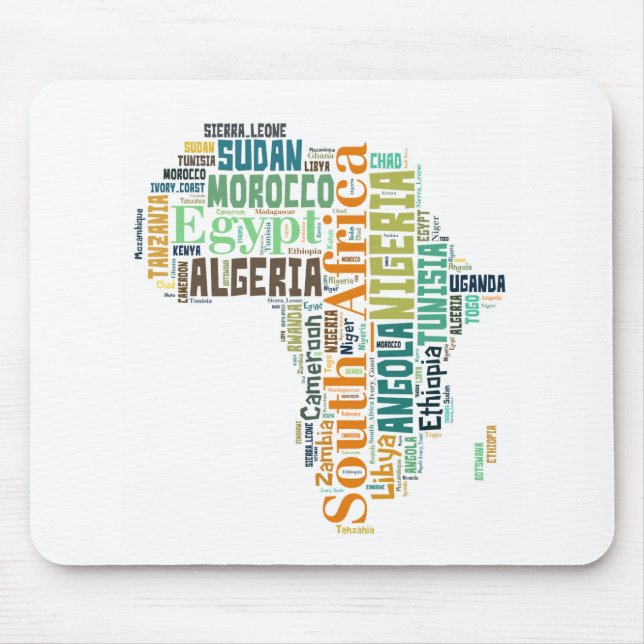 Alfombrilla De Ratón Arte de Word en África (Frente)