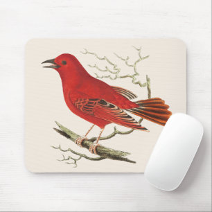 Alfombrilla De Ratón Arte decorativo de pájaro naturalista Tanager Esca