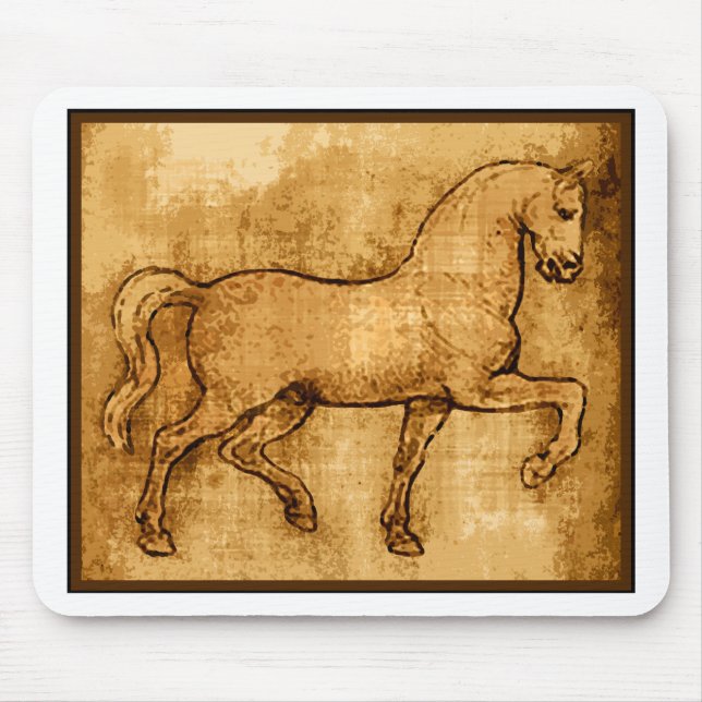 Alfombrilla De Ratón Arte del caballo de Leonardo da Vinci (Frente)