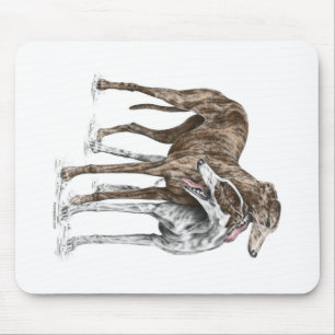 Alfombrilla De Ratón Arte del perro de dos amigos del galgo