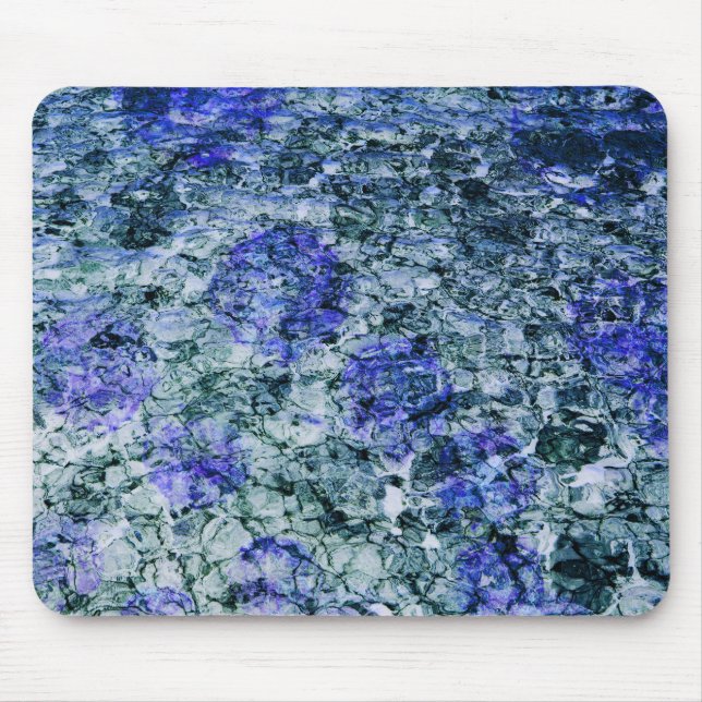 Alfombrilla De Ratón Arte digital de fondo abstracto de acuarela azul (Frente)