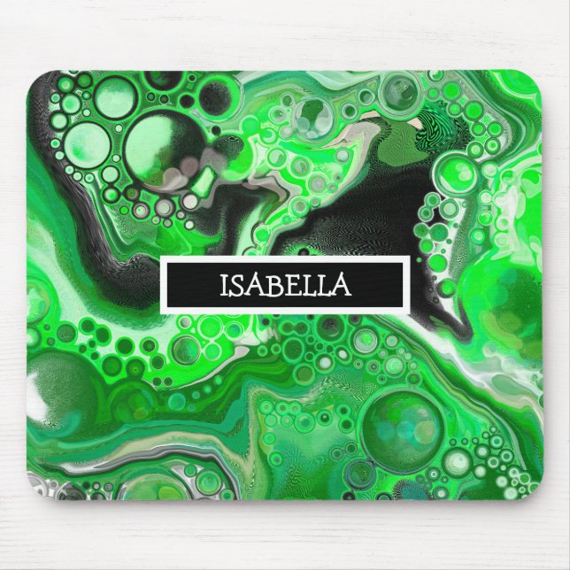 Alfombrilla De Ratón Arte digital de mármol verde personalizado   (Frente)