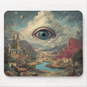 Alfombrilla De Ratón Arte digital surrealista de un ojo para pared