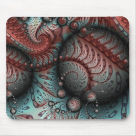 Alfombrilla De Ratón Arte fractal de fantasía vívida abstracta marrón a