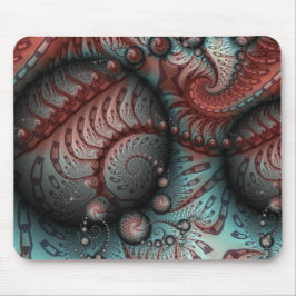 Alfombrilla De Ratón Arte fractal de fantasía vívida abstracta marrón a