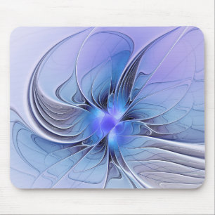 Alfombrilla De Ratón Arte fractal moderno abstracto lavanda azul