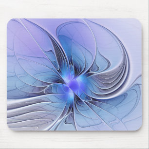 Alfombrilla De Ratón Arte fractal moderno abstracto lavanda azul