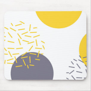 Alfombrilla De Ratón Arte geométrico amarillo, fresco, moderno y de mod