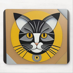 Alfombrilla De Ratón Arte geométrico de gato