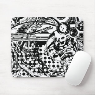 Alfombrilla De Ratón Arte Geométrico Negro Y Blanco 20