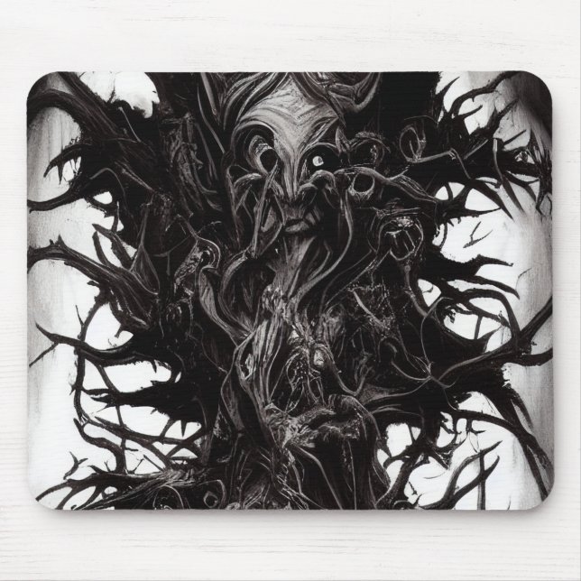 Alfombrilla De Ratón Arte gótico oscuro Biomatter azul oscuro (Frente)