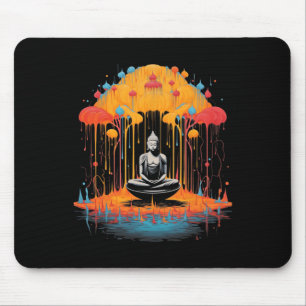 Alfombrilla De Ratón Arte gráfico de meditación zen budista surrealista