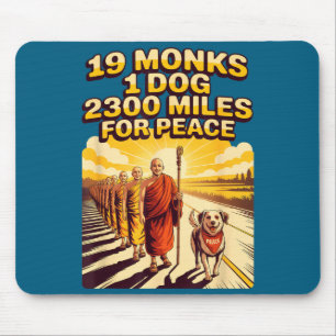 Alfombrilla De Ratón Arte Gráfico de Monjes Budistas Caminando por la P