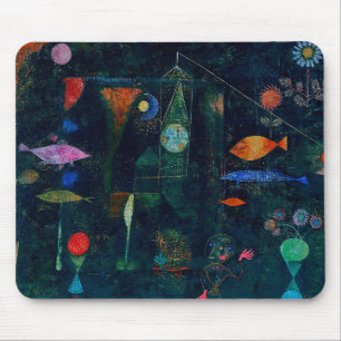 Alfombrilla De Ratón Arte gráfico de pintura abstracta Magia de peces d