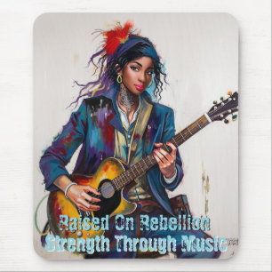 Alfombrilla De Ratón Arte guitarista de Chica rebelde personalizado Ins
