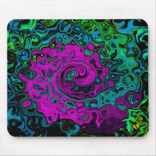 Alfombrilla De Ratón Arte Líquido Giratorio Abstracto Magenta Audaz