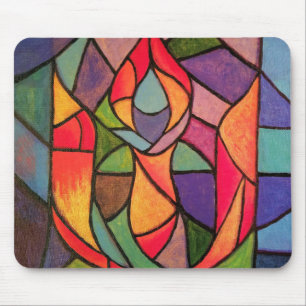 Alfombrilla De Ratón Arte llameante MousePad de la cáliz de UU