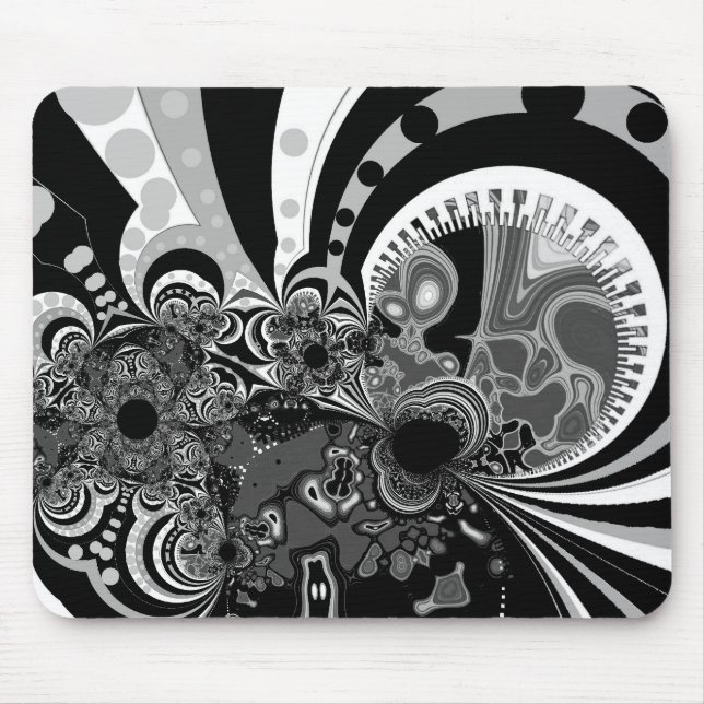 Alfombrilla de ratón Arte Moderno Negro Blanco (Frente)