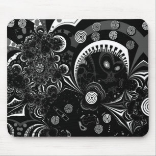 Alfombrilla de ratón Arte Moderno Negro Blanco 2