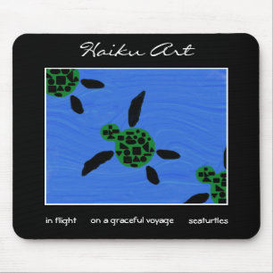 Alfombrilla De Ratón Arte Mousepad del Haiku de Seaturtles