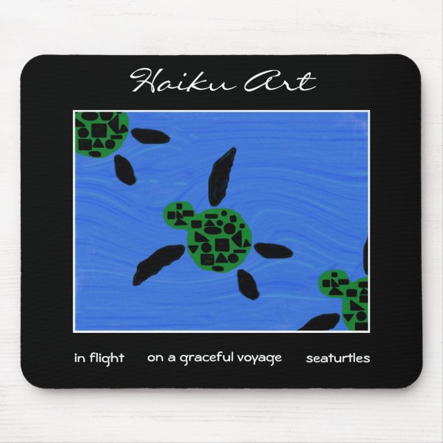 Alfombrilla De Ratón Arte Mousepad del Haiku de Seaturtles (Frente)