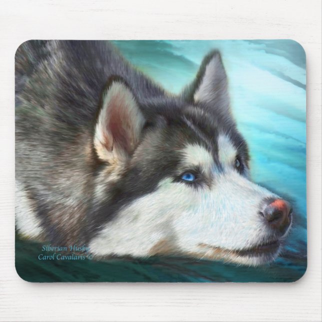 Alfombrilla De Ratón Arte Mousepad del husky siberiano (Frente)