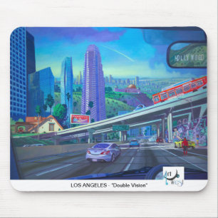 Alfombrilla De Ratón Arte MOUSEPAD del oeste - Los Ángeles Vision dobl