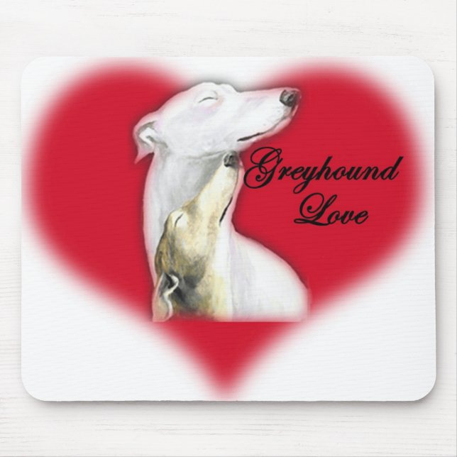 Alfombrilla De Ratón "Arte Mousepad del perro del amor del galgo" (Frente)