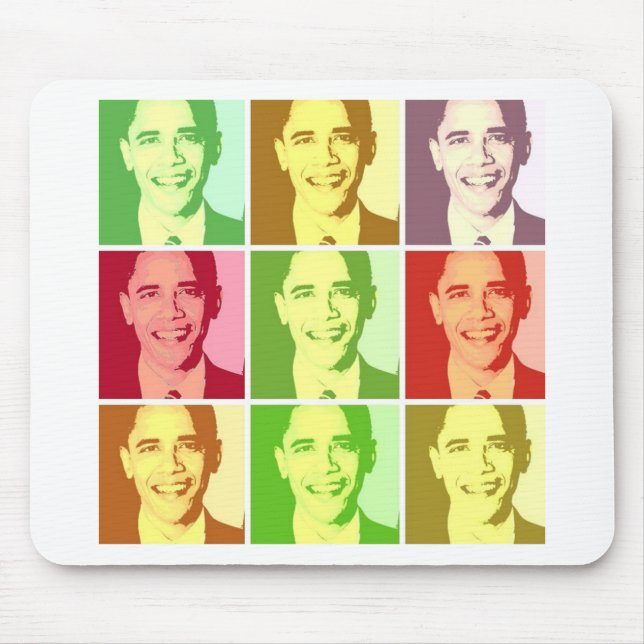 Alfombrilla De Ratón Arte pop de Barack Obama (Frente)