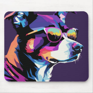 Alfombrilla De Ratón Arte pop de cara de perro