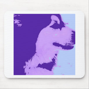 Alfombrilla De Ratón Arte pop malamuta morado