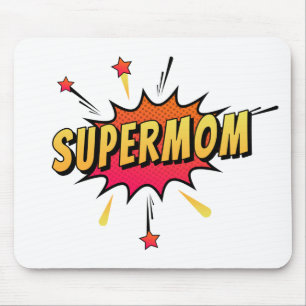 Alfombrilla De Ratón Arte pop retro supermamá  Mousepad
