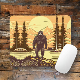 Alfombrilla De Ratón Arte Retro Bigfoot Sasquatch