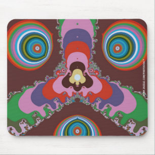 Alfombrilla De Ratón Arte Retro con Patrón Psicodélico de los 70