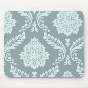 Alfombrilla De Ratón Arte Rococó Damask I Azul Huevo de Pato+Verde Teal