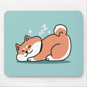 Alfombrilla De Ratón Arte Shiba Inu relajado: Solo un Shiba bajo tierra