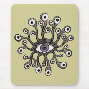 Alfombrilla De Ratón Arte Surrealista y Extraño de Tentáculo de Ojo Wei