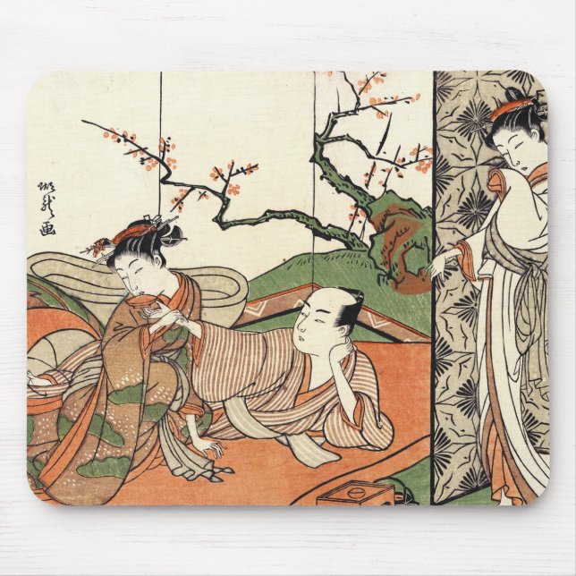 Alfombrilla De Ratón Arte ukiyo-e oriental japonés geishas maiko (Frente)