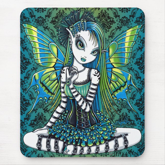 Alfombrilla De Ratón Arte verde Mousepad del Faerie del tatuaje de (Frente)