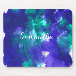 Alfombrilla De Ratón Arte Verde Y Púrpura