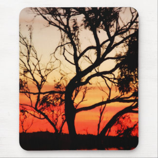Alfombrilla De Ratón Arte viviente: Sunset Nature Silhouette Mousepad