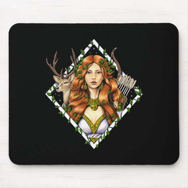 Alfombrilla De Ratón Artemis Diosa Griega De Cazar La Antigua Grecia (Frente)