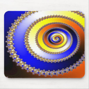 Alfombrilla De Ratón Artes abstractos - amarillo azul espiral
