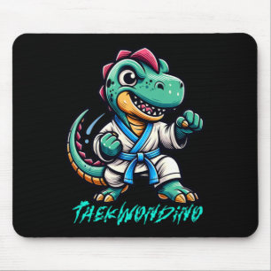 Alfombrilla De Ratón Artes Marciales Divertidas Karate Taekwondo Dino A