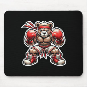 Alfombrilla De Ratón Artes Marciales Osito Boxeador Calle Grizzly Muay