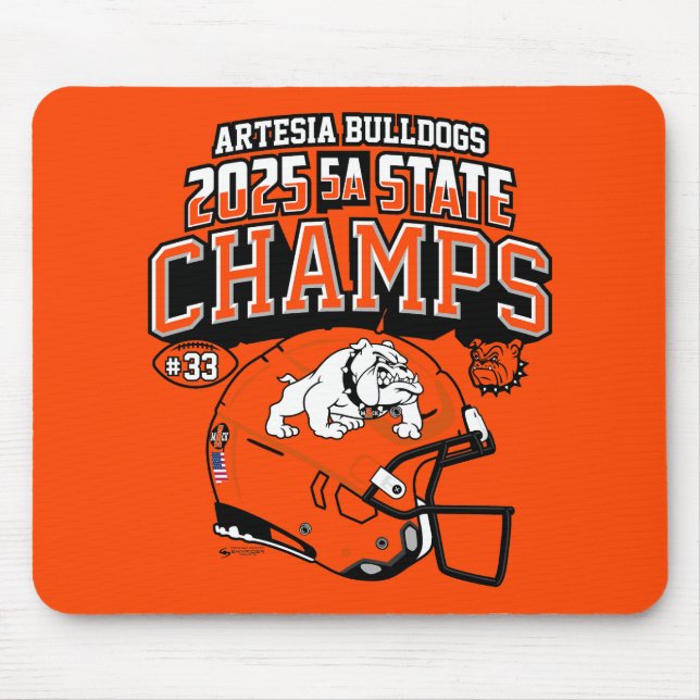 Alfombrilla De Ratón Artesia Bulldogs 2025 State Champs Mouse Pad (Frente)
