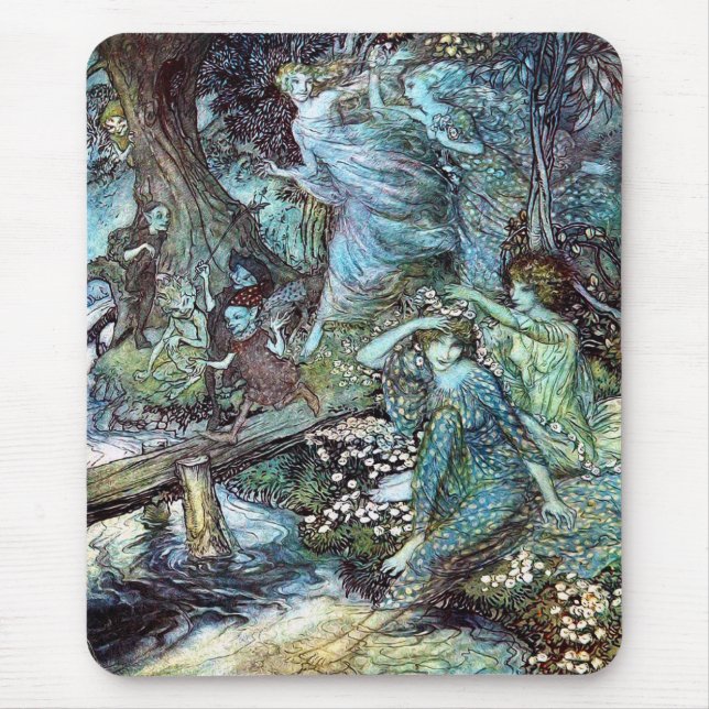 Alfombrilla De Ratón Arthur Rackham, "Wood Nymphs" (Frente)