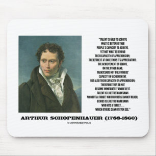 Alfombrilla De Ratón Arthur Schopenhauer Talent versus Genius Cita