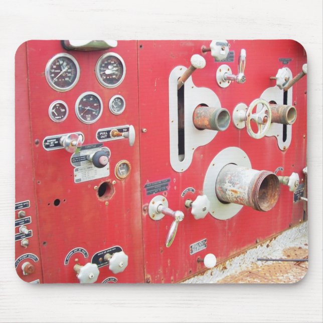 Alfombrilla De Ratón Artilugios viejos del coche de bomberos (Frente)